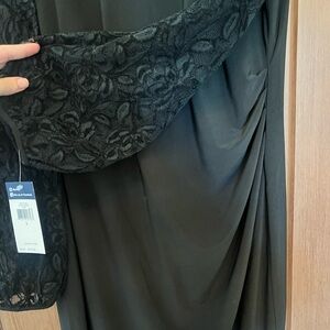 Long lace sleeve Chaps black dress. Never been worn. New with tags. Size Large